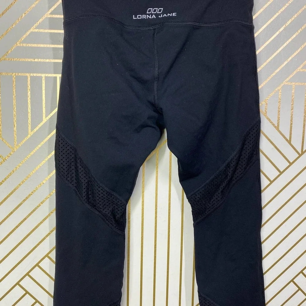 Lorna Jane 000 Mesh Panel Ankle Leggings Black Size US XS - Picture 7 of 11